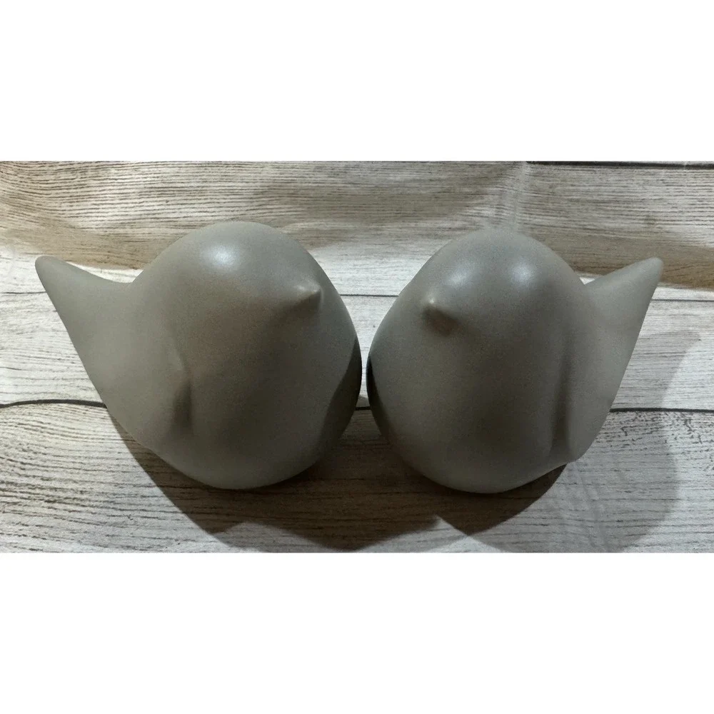 Pair of Sagebrook Home Chubby Fat Gray Bird Decorative Figurines 4